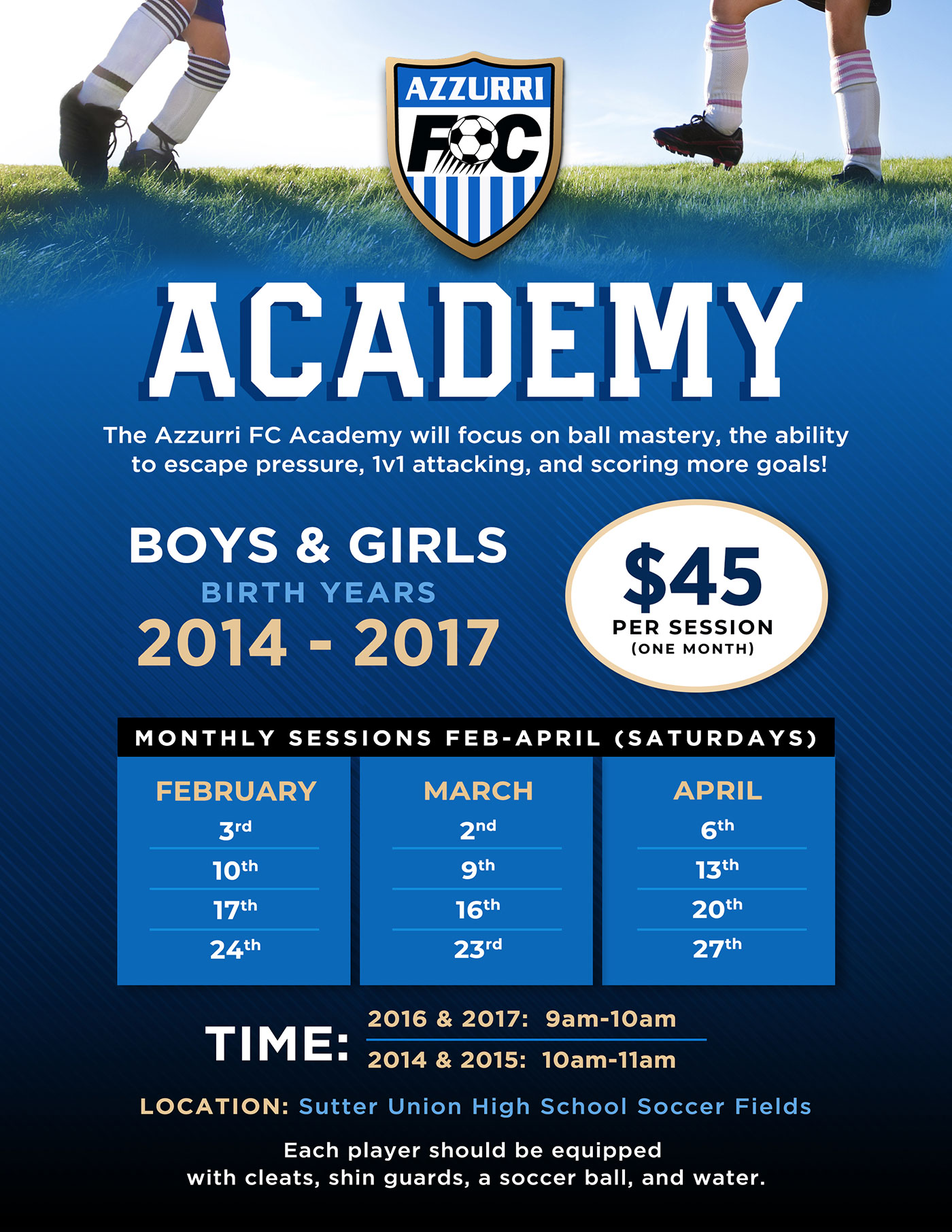 azzurri fc academy youth soccer training