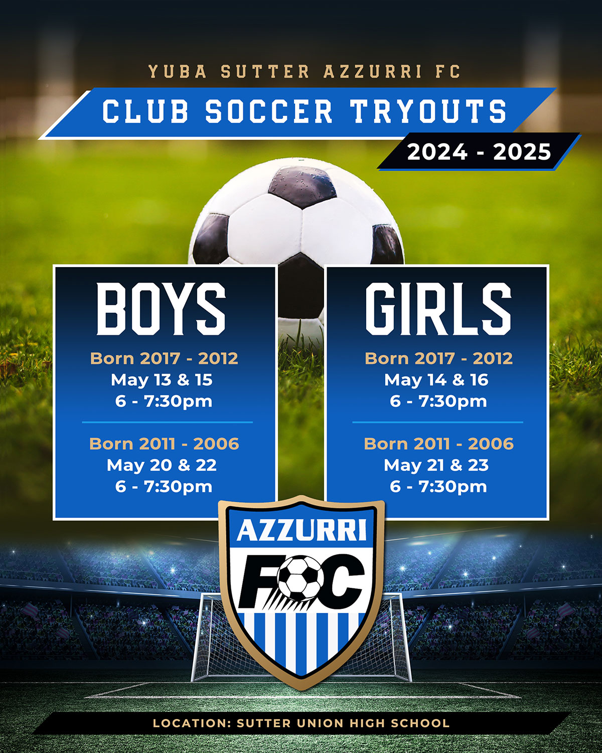 Azzurri FC Yuba City Tryouts 2024